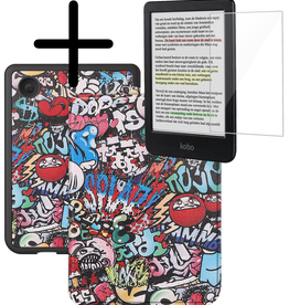 BASEY. BASEY. Kobo Clara Colour Hoesje Met Screenprotector - Graffity