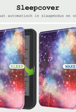 BASEY. Hoes Geschikt voor Kobo Clara Colour Hoesje Bookcase Cover Hoes Met Screenprotector - Hoesje Geschikt voor Kobo Clara Colour Hoes Cover Case - Galaxy