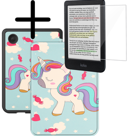 BASEY. BASEY. Kobo Clara Colour Hoesje Met Screenprotector - Eenhoorn