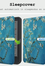 BASEY. Hoes Geschikt voor Kobo Clara Colour Hoesje Bookcase Cover Hoes Met Screenprotector - Hoesje Geschikt voor Kobo Clara Colour Hoes Cover Case - Bloesem