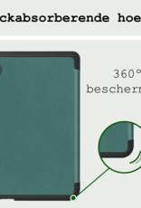 BASEY. Hoes Geschikt voor Kobo Clara BW Hoesje Bookcase Cover Hoes Met Screenprotector - Hoesje Geschikt voor Kobo Clara BW Hoes Cover Case - Donkergroen