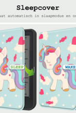 BASEY. Hoes Geschikt voor Kobo Clara BW Hoesje Bookcase Cover Hoes Met Screenprotector - Hoesje Geschikt voor Kobo Clara BW Hoes Cover Case - Eenhoorn