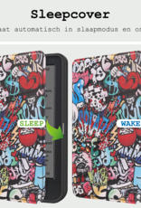 BASEY. Hoes Geschikt voor Kobo Clara BW Hoesje Bookcase Cover Hoes Met Screenprotector - Hoesje Geschikt voor Kobo Clara BW Hoes Cover Case - Graffity