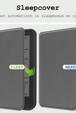 BASEY. Hoes Geschikt voor Kobo Clara BW Hoesje Bookcase Cover Hoes Met Screenprotector - Hoesje Geschikt voor Kobo Clara BW Hoes Cover Case - Grijs