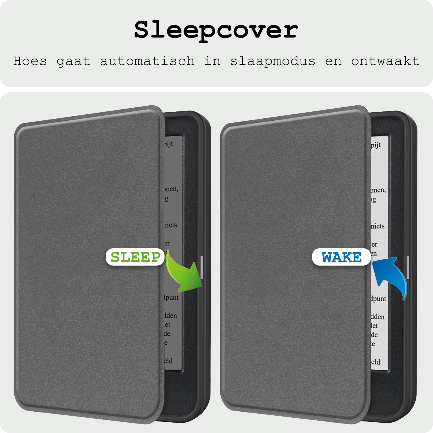 BASEY. Hoes Geschikt voor Kobo Clara BW Hoesje Bookcase Cover Hoes Met Screenprotector - Hoesje Geschikt voor Kobo Clara BW Hoes Cover Case - Grijs