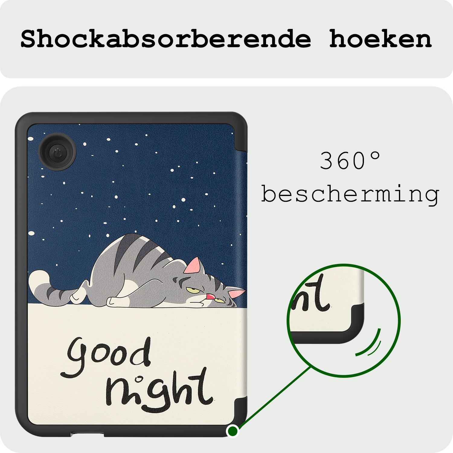 BASEY. Hoes Geschikt voor Kobo Clara BW Hoesje Bookcase Cover Hoes Met Screenprotector - Hoesje Geschikt voor Kobo Clara BW Hoes Cover Case - Kat