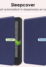NoXx Hoes Geschikt voor Kobo Clara BW Hoesje Bookcase Cover Book Case Hoes Sleepcover Met Screenprotector - Donkerblauw