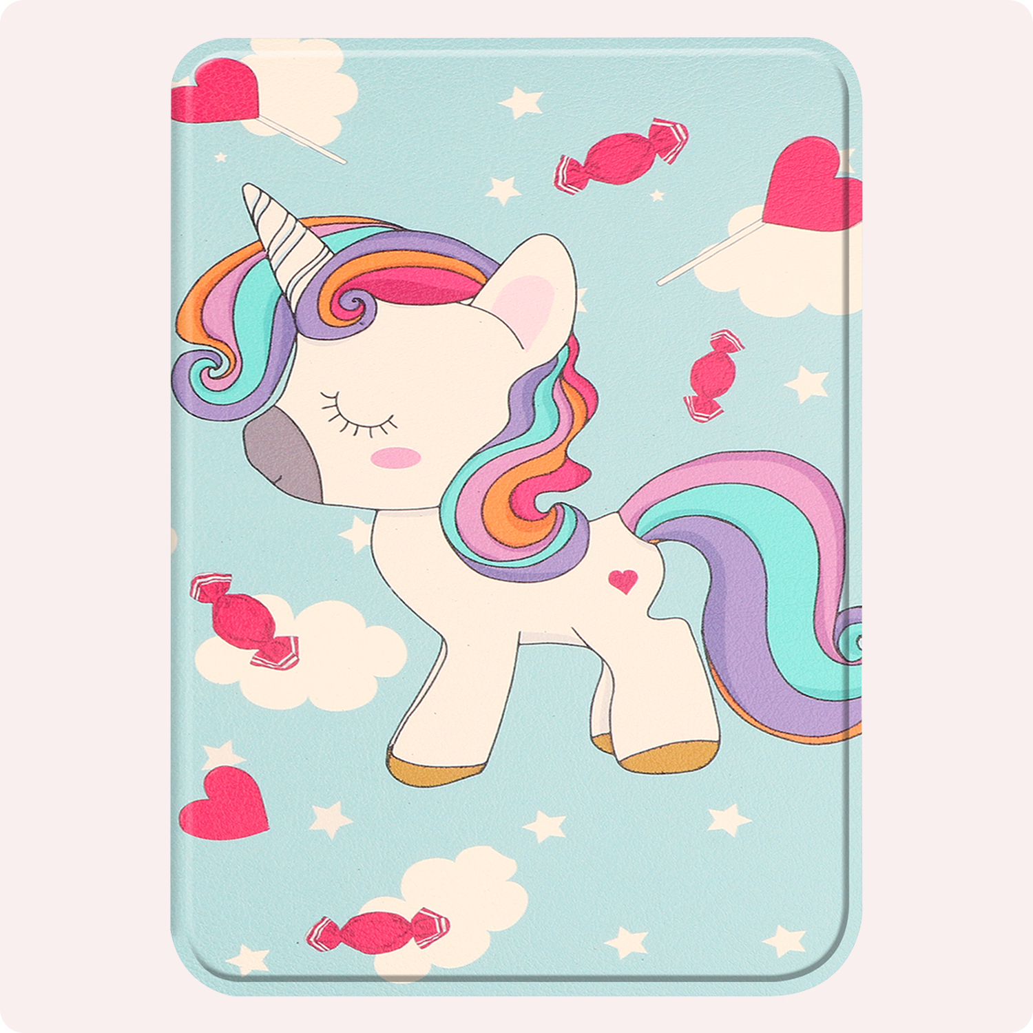 NoXx Hoes Geschikt voor Kobo Clara BW Hoesje Bookcase Cover Book Case Hoes Sleepcover Met Screenprotector - Eenhoorn