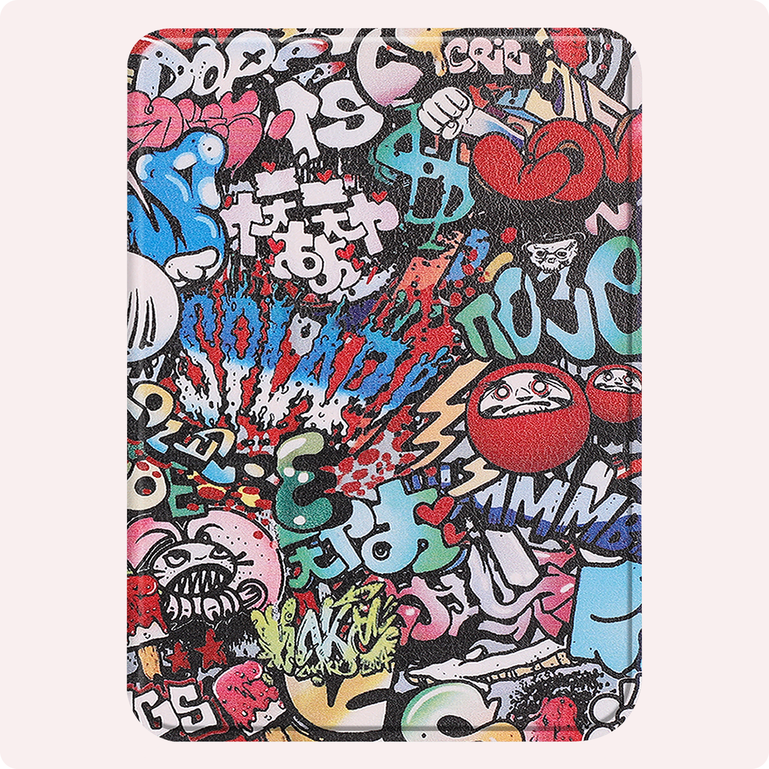 NoXx Hoes Geschikt voor Kobo Clara BW Hoesje Bookcase Cover Book Case Hoes Sleepcover Met Screenprotector - Graffity
