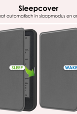 NoXx Hoes Geschikt voor Kobo Clara BW Hoesje Bookcase Cover Book Case Hoes Sleepcover Met Screenprotector - Grijs