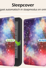 Nomfy Hoesje Geschikt voor Kobo Clara BW Hoes Book Case - Hoes Geschikt voor Kobo Clara BW Hoesje Book Cover Met Screenprotector - Galaxy