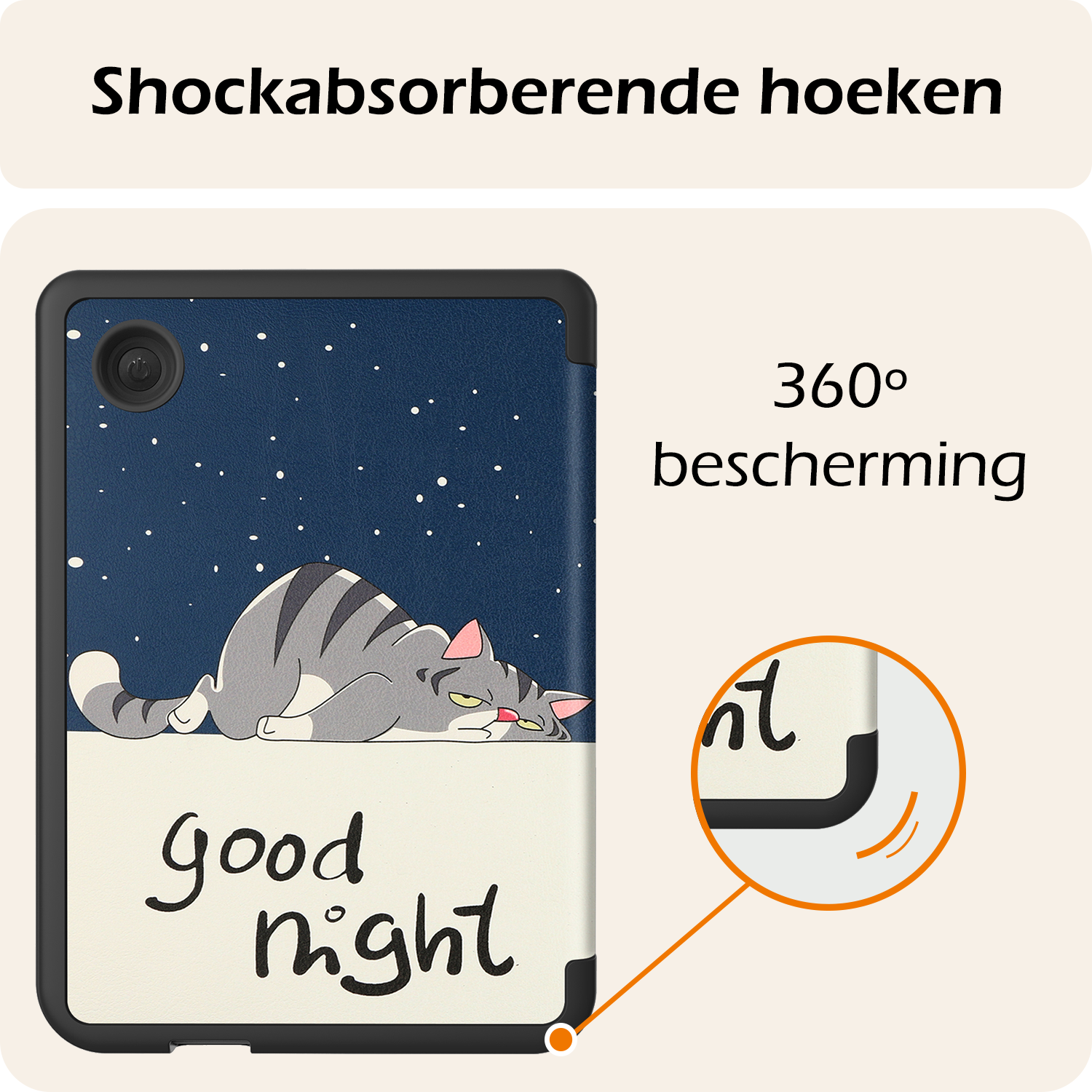 Nomfy Hoesje Geschikt voor Kobo Clara BW Hoes Book Case - Hoes Geschikt voor Kobo Clara BW Hoesje Book Cover Met Screenprotector - Kat