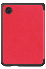 Nomfy Hoesje Geschikt voor Kobo Clara BW Hoes Book Case - Hoes Geschikt voor Kobo Clara BW Hoesje Book Cover Met Screenprotector - Rood