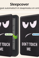 Nomfy Hoesje Geschikt voor Kobo Clara BW Hoes Book Case - Hoes Geschikt voor Kobo Clara BW Hoesje Book Cover Met Screenprotector - Don't Touch Me