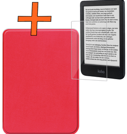 Nomfy Nomfy Kobo Clara BW Hoesje Met Screenprotector - Rood