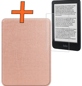 Nomfy Nomfy Kobo Clara BW Hoesje Met Screenprotector - Rose Goud