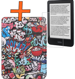 Nomfy Nomfy Kobo Clara BW Hoesje Met Screenprotector - Graffity