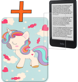 Nomfy Nomfy Kobo Clara BW Hoesje Met Screenprotector - Eenhoorn