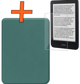 Nomfy Nomfy Kobo Clara BW Hoesje Met Screenprotector - Donkergroen