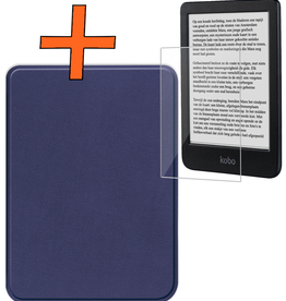 Nomfy Nomfy Kobo Clara BW Hoesje Met Screenprotector - Donkerblauw