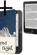 NoXx Hoes Geschikt voor Kobo Clara BW Hoesje Bookcase Cover Book Case Hoes Sleepcover Met Screenprotector - Kat