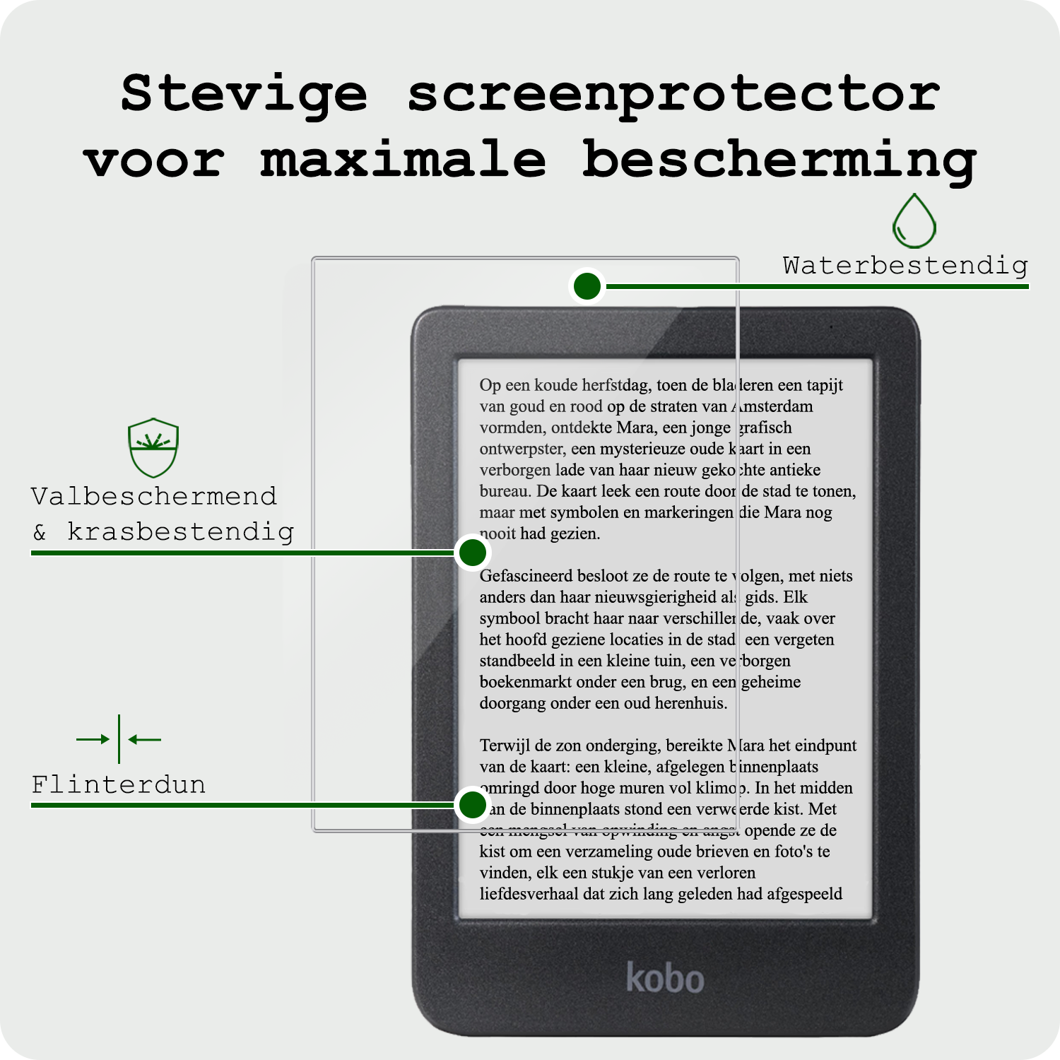 BASEY. Hoes Geschikt voor Kobo Clara BW Hoesje Bookcase Cover Hoes Met Screenprotector - Hoesje Geschikt voor Kobo Clara BW Hoes Cover Case - Grijs