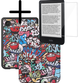 BASEY. BASEY. Kobo Clara BW Hoesje Met Screenprotector - Graffity