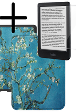 BASEY. Hoes Geschikt voor Kobo Clara BW Hoesje Bookcase Cover Hoes Met Screenprotector - Hoesje Geschikt voor Kobo Clara BW Hoes Cover Case - Bloesem