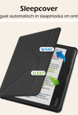 Nomfy Hoesje Geschikt voor Kobo Libra Colour Hoes Book Case Trifold - Hoes Geschikt voor Kobo Libra Colour Hoesje Book Cover - Zwart