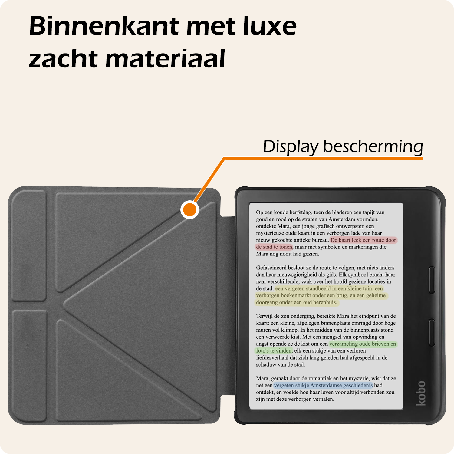 Nomfy Hoesje Geschikt voor Kobo Libra Colour Hoes Book Case Trifold - Hoes Geschikt voor Kobo Libra Colour Hoesje Book Cover - Zwart