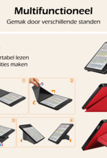 Nomfy Hoesje Geschikt voor Kobo Libra Colour Hoes Book Case Trifold - Hoes Geschikt voor Kobo Libra Colour Hoesje Book Cover - Rood