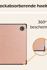 Nomfy Hoesje Geschikt voor Kobo Libra Colour Hoes Book Case Trifold - Hoes Geschikt voor Kobo Libra Colour Hoesje Book Cover - Rosé Goud