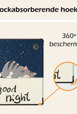 Nomfy Hoesje Geschikt voor Kobo Libra Colour Hoes Book Case Trifold - Hoes Geschikt voor Kobo Libra Colour Hoesje Book Cover - Kat