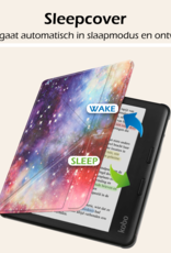 Nomfy Hoesje Geschikt voor Kobo Libra Colour Hoes Book Case Trifold - Hoes Geschikt voor Kobo Libra Colour Hoesje Book Cover - Galaxy