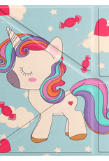 Nomfy Hoesje Geschikt voor Kobo Libra Colour Hoes Book Case Trifold - Hoes Geschikt voor Kobo Libra Colour Hoesje Book Cover - Eenhoorn