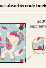 Nomfy Hoesje Geschikt voor Kobo Libra Colour Hoes Book Case Trifold - Hoes Geschikt voor Kobo Libra Colour Hoesje Book Cover - Eenhoorn