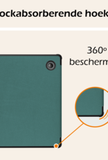 Nomfy Hoesje Geschikt voor Kobo Libra Colour Hoes Book Case Trifold - Hoes Geschikt voor Kobo Libra Colour Hoesje Book Cover - Donkergroen