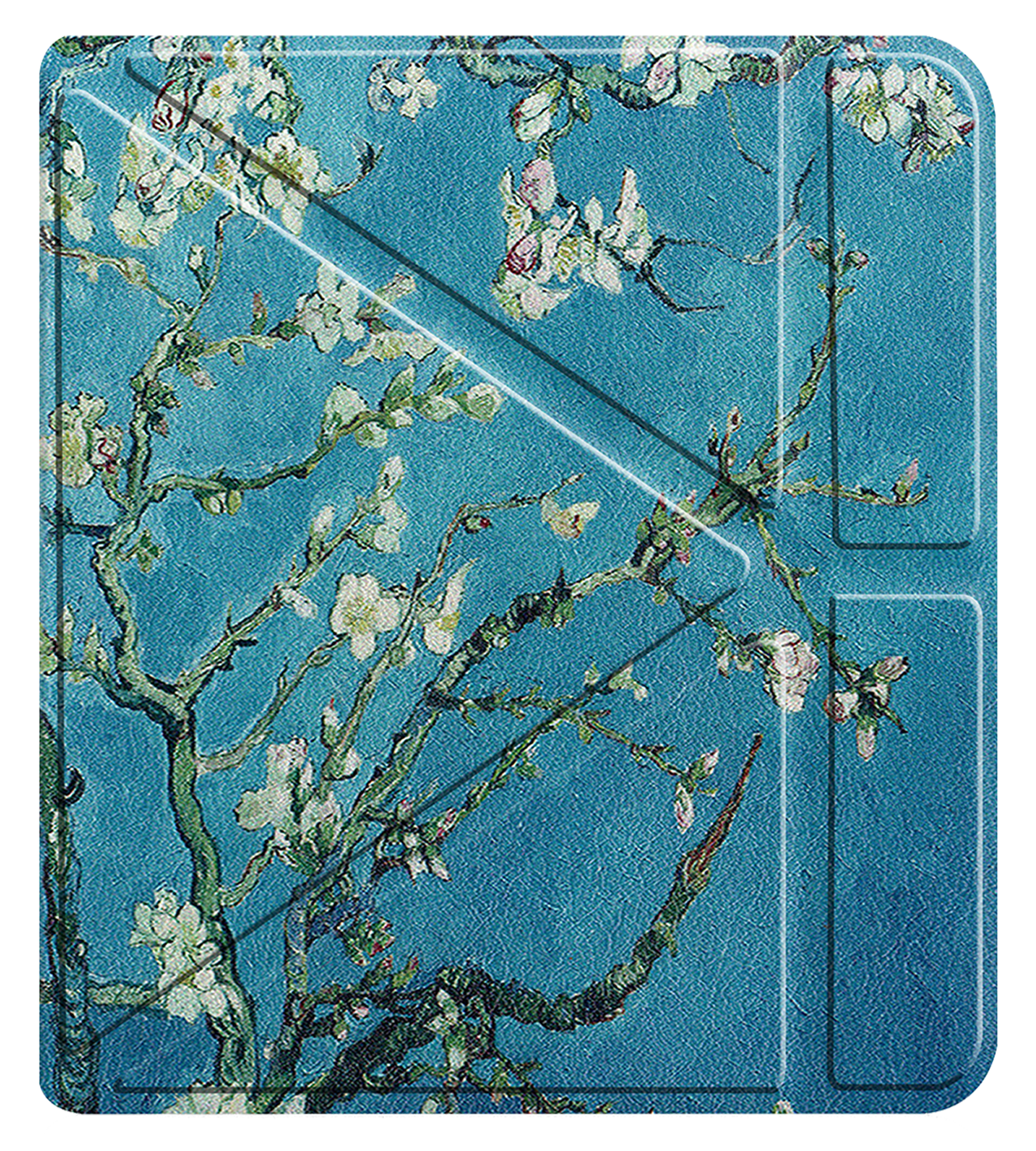 Nomfy Hoesje Geschikt voor Kobo Libra Colour Hoes Book Case Trifold - Hoes Geschikt voor Kobo Libra Colour Hoesje Book Cover - Bloesem