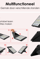 NoXx Hoes Geschikt voor Kobo Libra Colour Hoesje Bookcase Cover Book Case Hoes Cover Trifold - Zwart