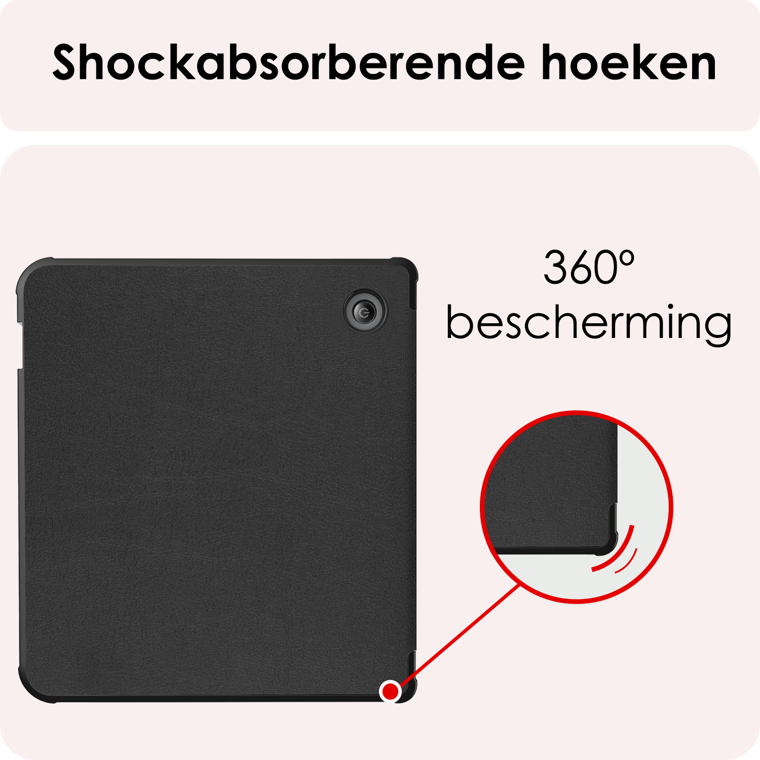 NoXx Hoes Geschikt voor Kobo Libra Colour Hoesje Bookcase Cover Book Case Hoes Cover Trifold - Zwart