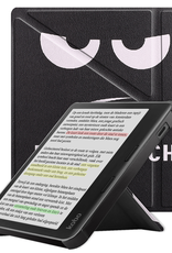 NoXx Hoes Geschikt voor Kobo Libra Colour Hoesje Bookcase Cover Book Case Hoes Cover Trifold - Don't Touch Me