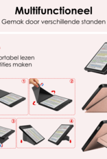 NoXx Hoes Geschikt voor Kobo Libra Colour Hoesje Bookcase Cover Book Case Hoes Cover Trifold - Rosé Goud