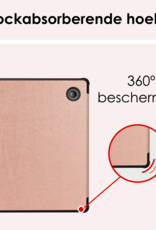 NoXx Hoes Geschikt voor Kobo Libra Colour Hoesje Bookcase Cover Book Case Hoes Cover Trifold - Rosé Goud
