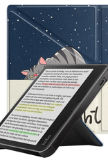 NoXx Hoes Geschikt voor Kobo Libra Colour Hoesje Bookcase Cover Book Case Hoes Cover Trifold - Kat