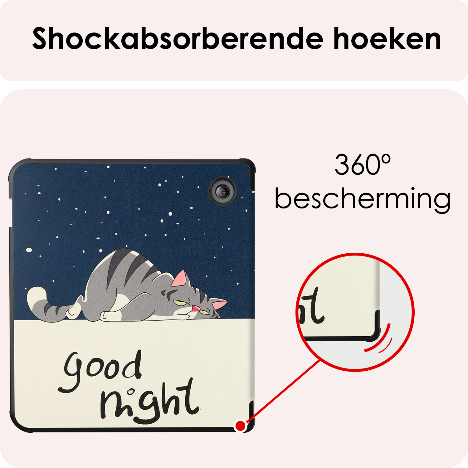 NoXx Hoes Geschikt voor Kobo Libra Colour Hoesje Bookcase Cover Book Case Hoes Cover Trifold - Kat