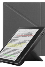 NoXx Hoes Geschikt voor Kobo Libra Colour Hoesje Bookcase Cover Book Case Hoes Cover Trifold - Grijs