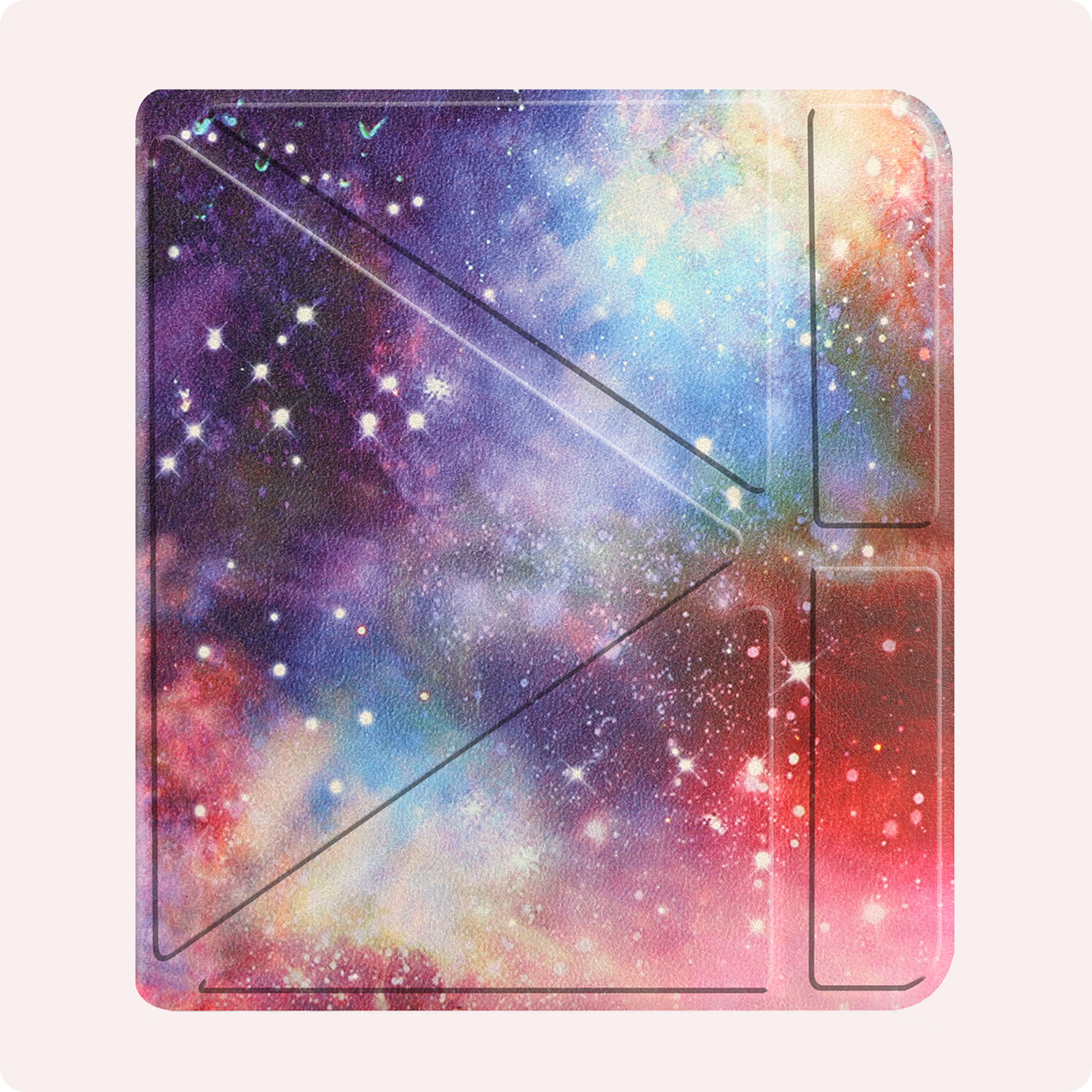NoXx Hoes Geschikt voor Kobo Libra Colour Hoesje Bookcase Cover Book Case Hoes Cover Trifold - Galaxy