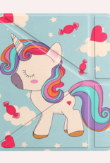 NoXx Hoes Geschikt voor Kobo Libra Colour Hoesje Bookcase Cover Book Case Hoes Cover Trifold - Eenhoorn