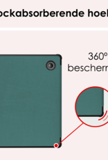 NoXx Hoes Geschikt voor Kobo Libra Colour Hoesje Bookcase Cover Book Case Hoes Cover Trifold - Donkergroen