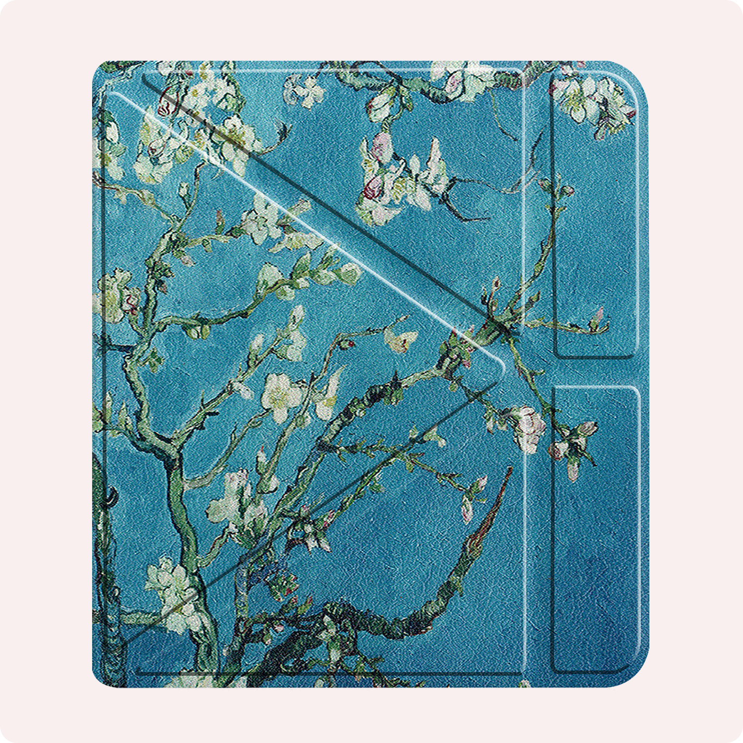 NoXx Hoes Geschikt voor Kobo Libra Colour Hoesje Bookcase Cover Book Case Hoes Cover Trifold - Bloesem